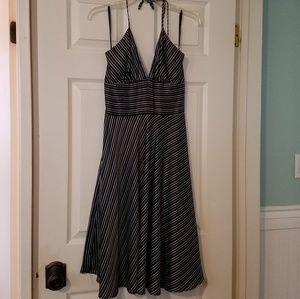 Black and white striped dress